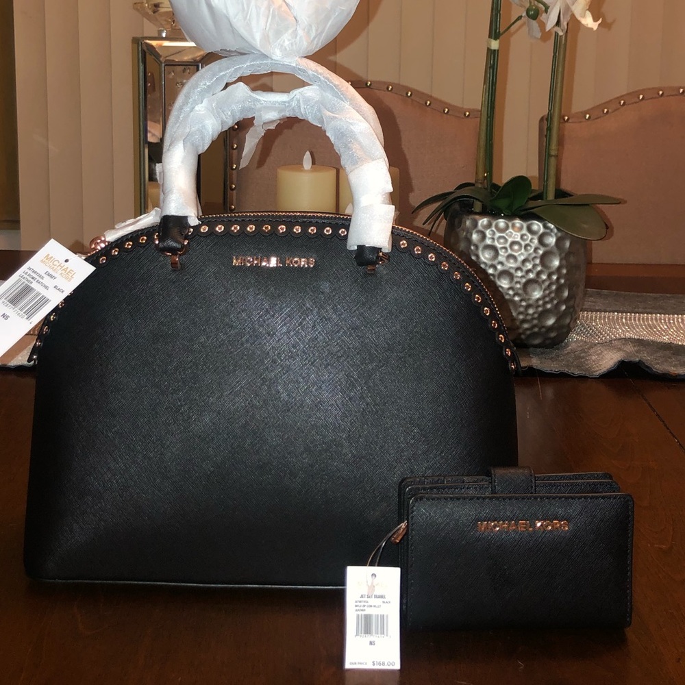 Michael Kors handbag and wallet set.